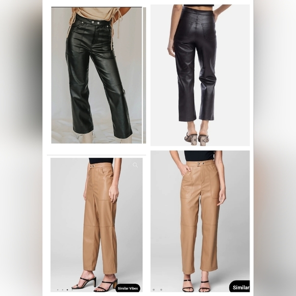 NWT Blank NYC The Baxter Ribcage Straight leg brown faux leather pants size 27. - Picture 4 of 15